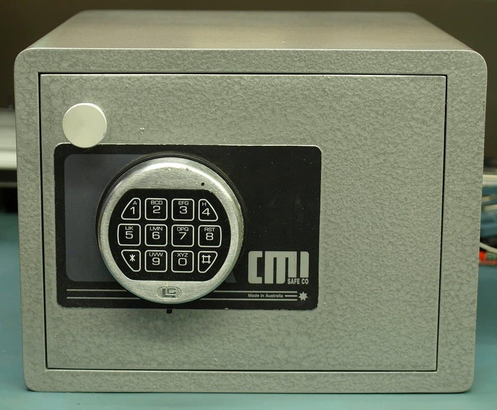 Green metal gun safe