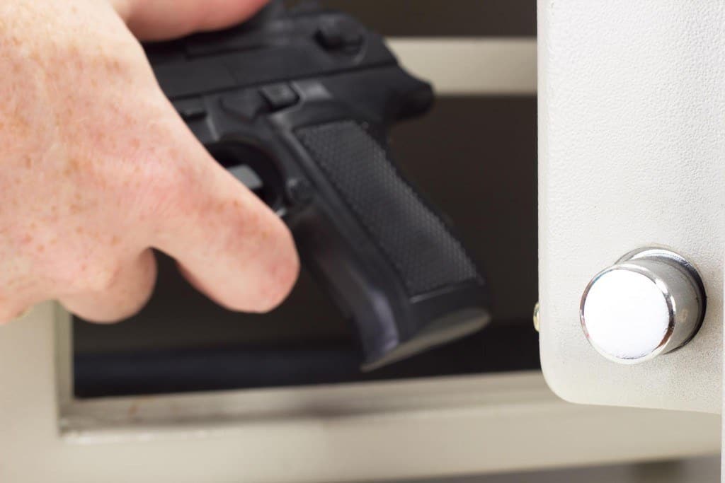 placing a gun inside a gun safe