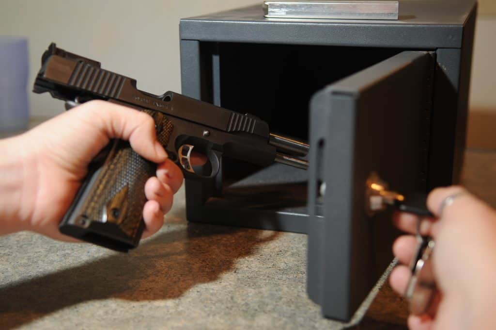 Keeping a gun in proper storage gun safe