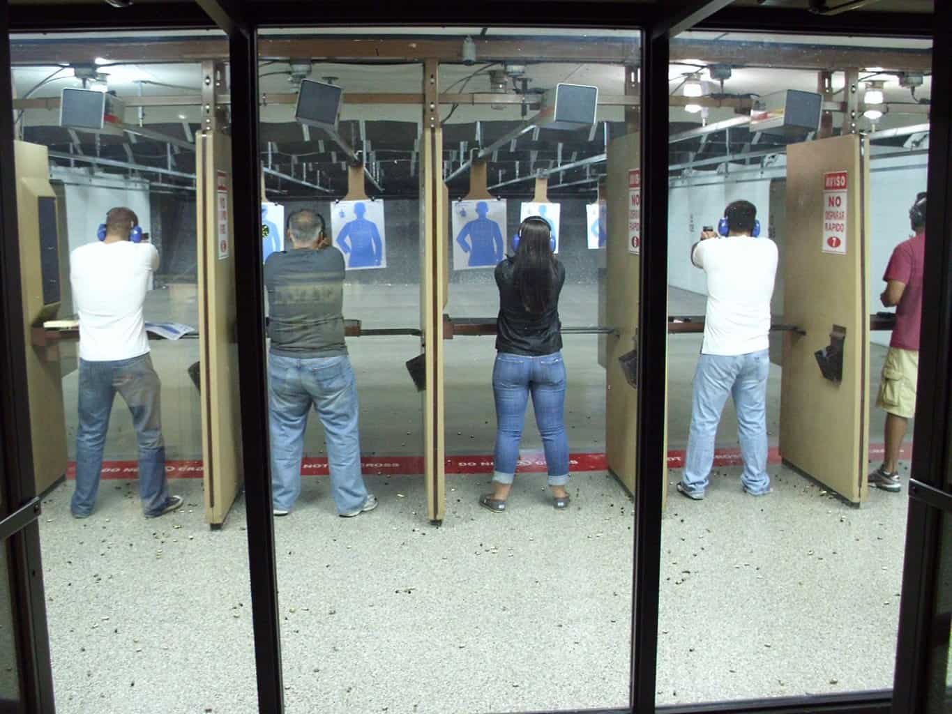 People preparing to do practice shooting at a top shooting range in Connecticut