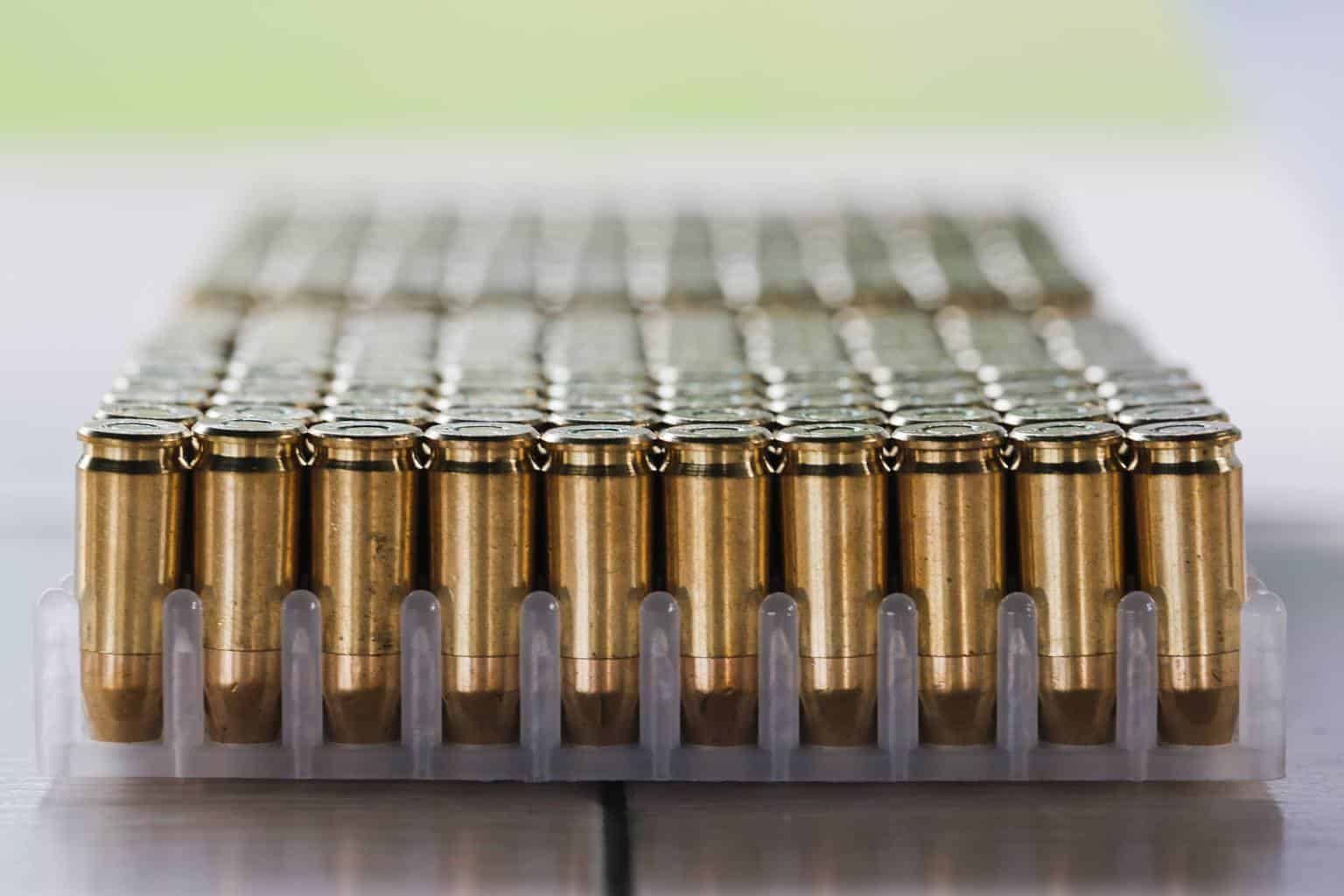 A row of bullets in a gun range in Georgia