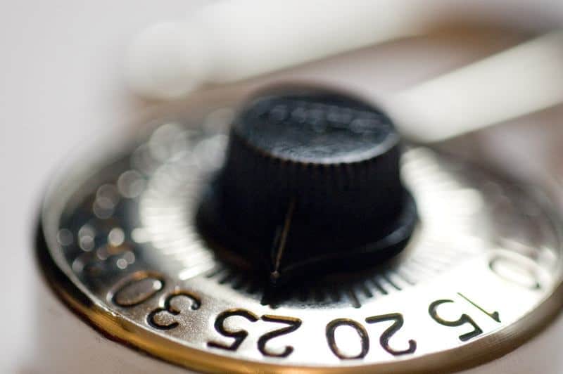 Close up of a combination lock