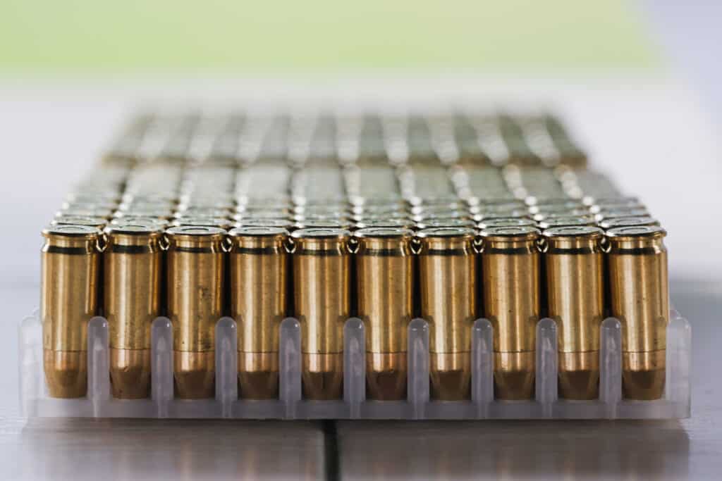 Bullets stored in an open box