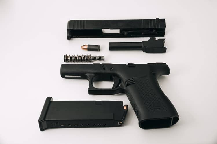 Handgun taken apart