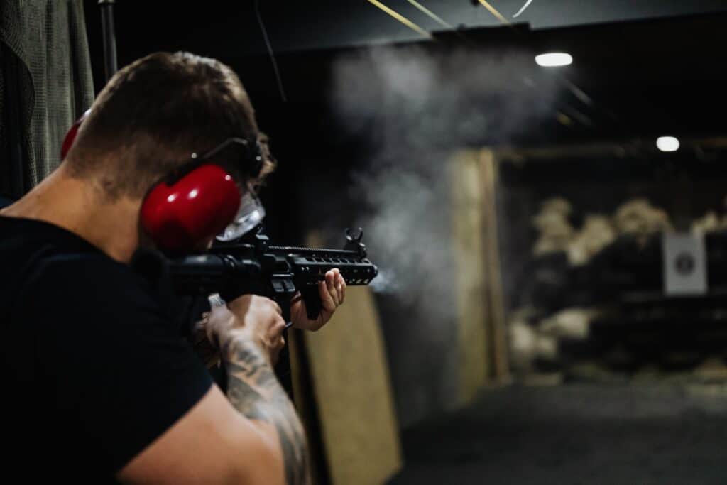 Man in a shooting range in Montana