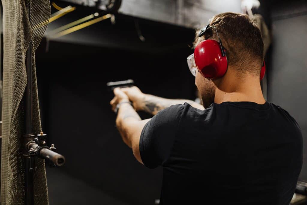Man at a shooting range in South Carolina