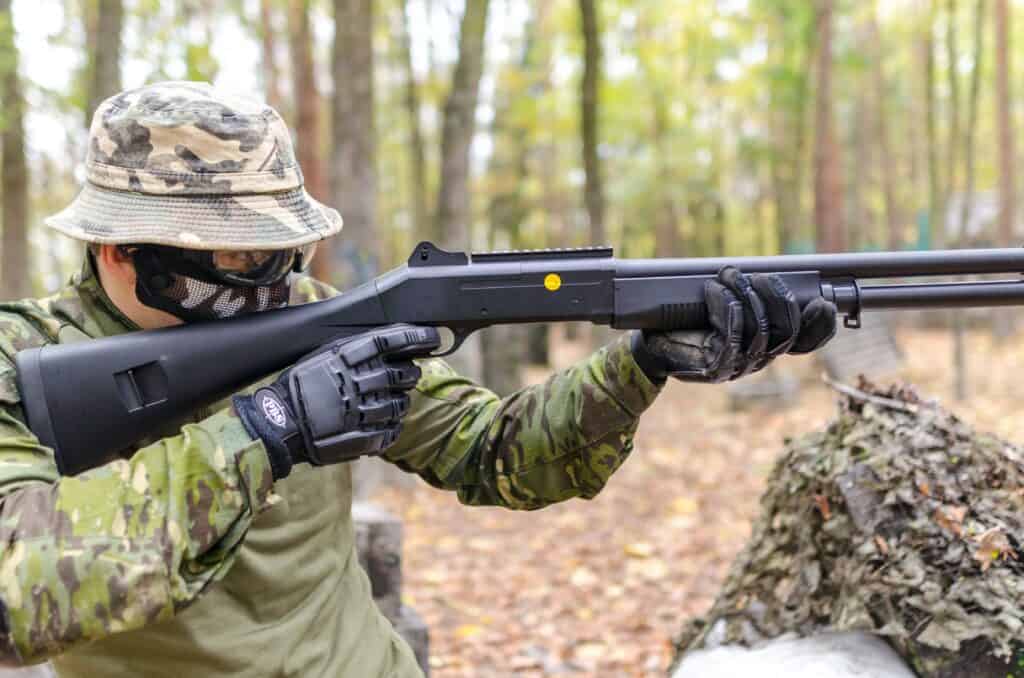 Man doing target practice in a shooting range in Wisconsin