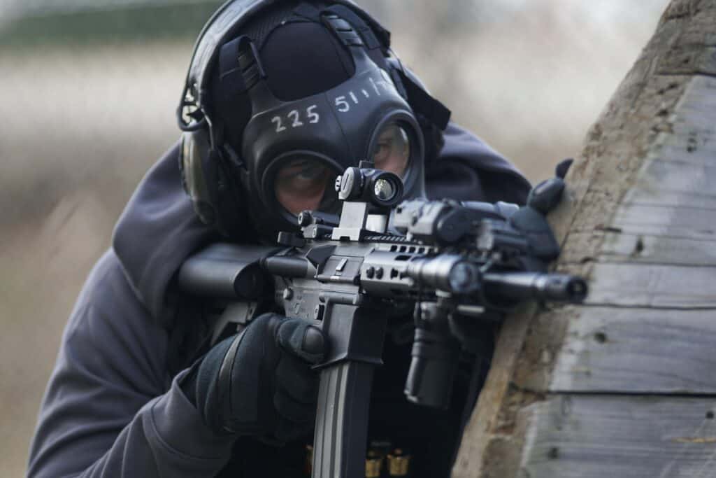 Man at a shooting range in Arlington