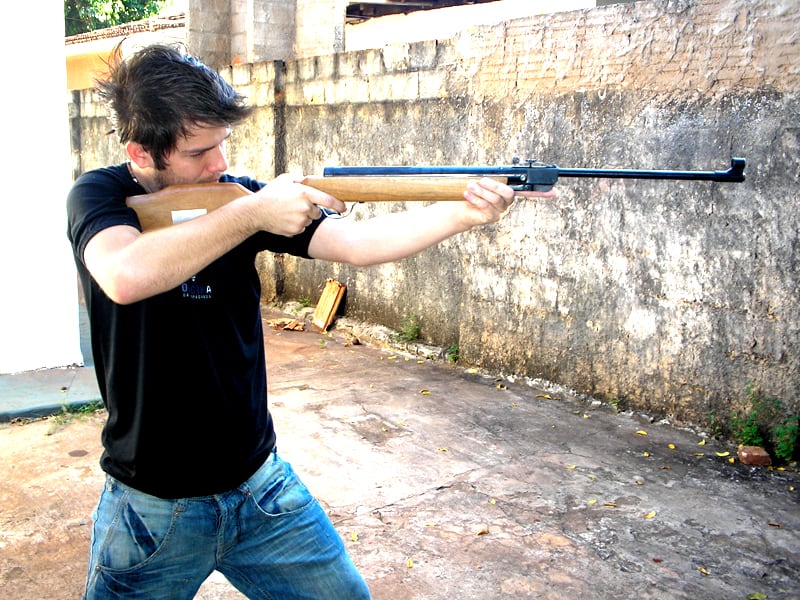 Man at a shooting range in Atlanta