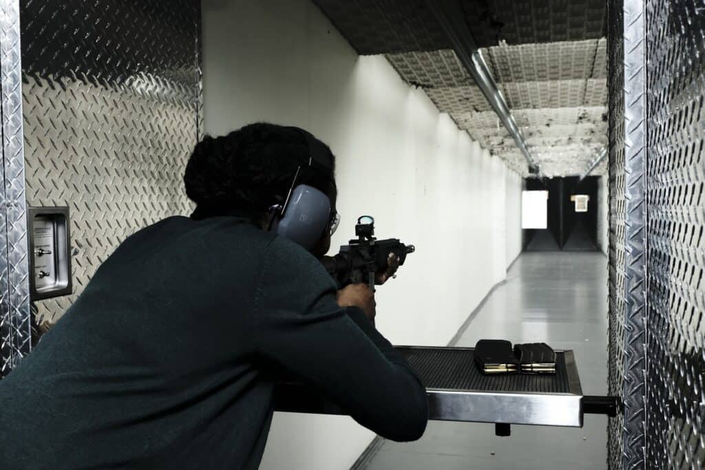 Man at a shooting range in Dallas