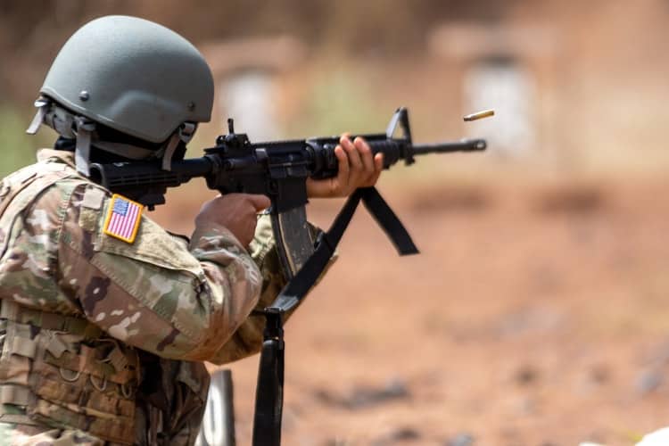 Man in a shooting range in Fort Worth