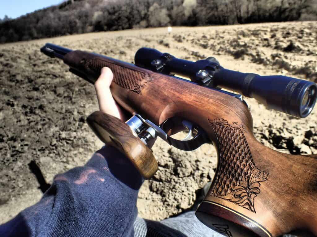 Person at a shooting range in Fresno