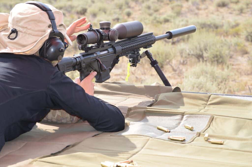 Man at a shooting range in Philadelphia