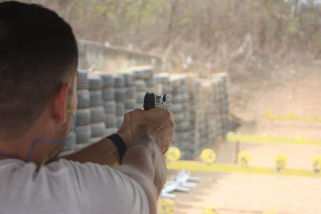 Man at a shooting range in Seattle