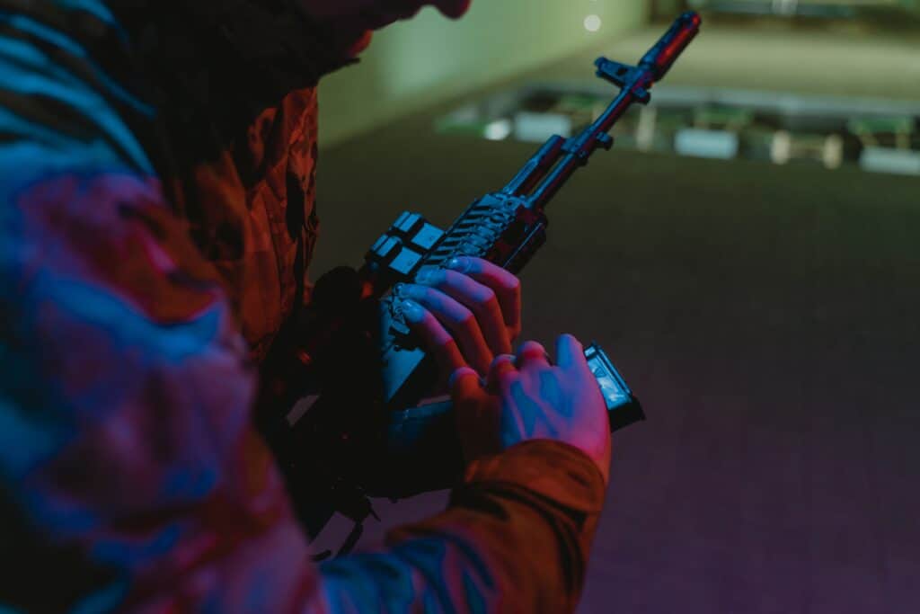 Man at a shooting range in Los Angeles