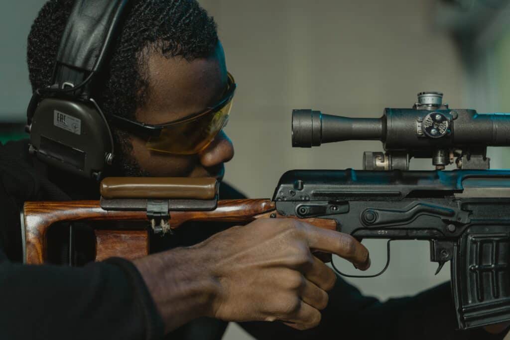 Man at a shooting range in Louisville