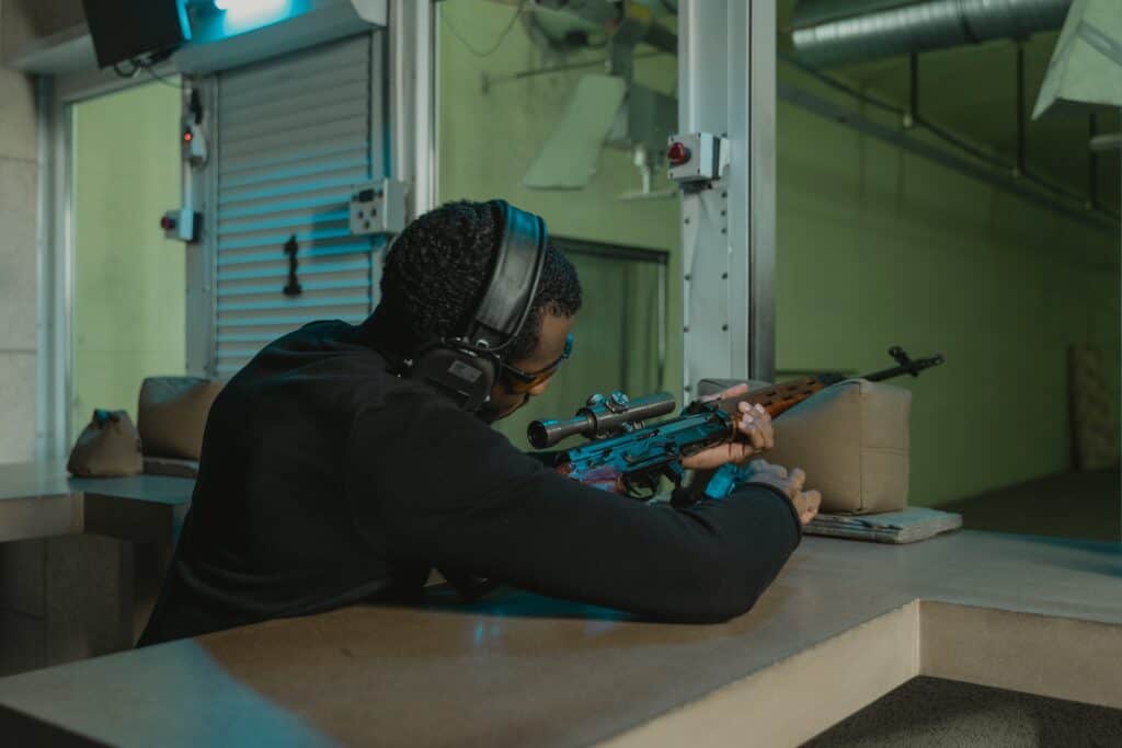 Man at a shooting range