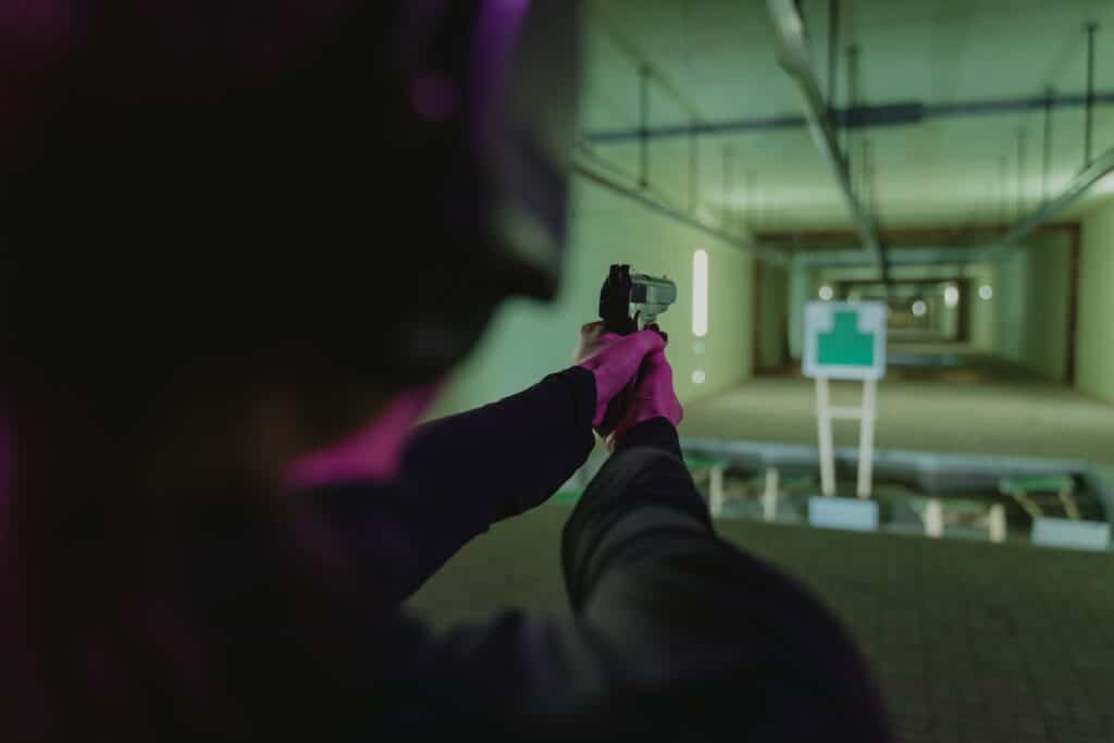 Person at a shooting range in Memphis