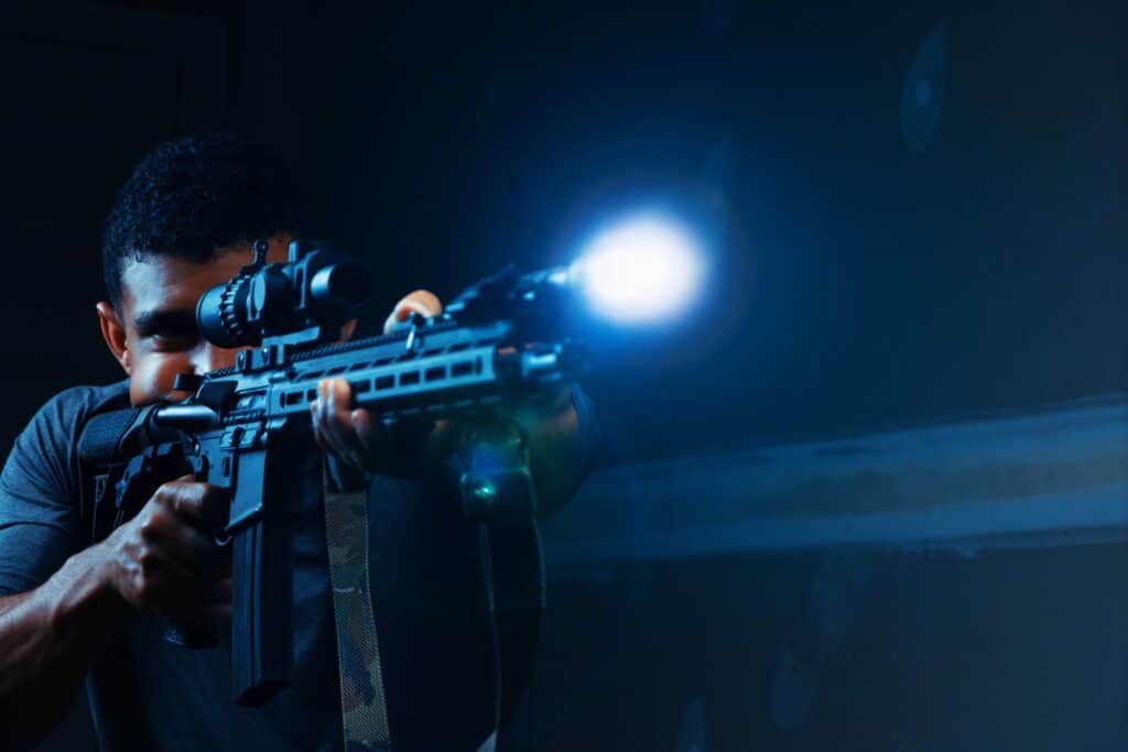 Man in a shooting range in San Antonio