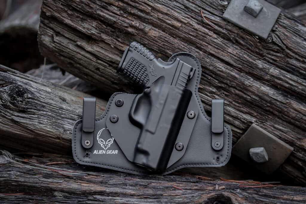 Handgun in a holster