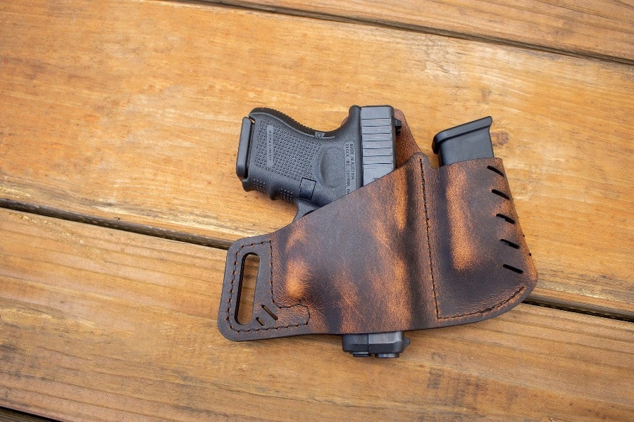 Handgun in a holster