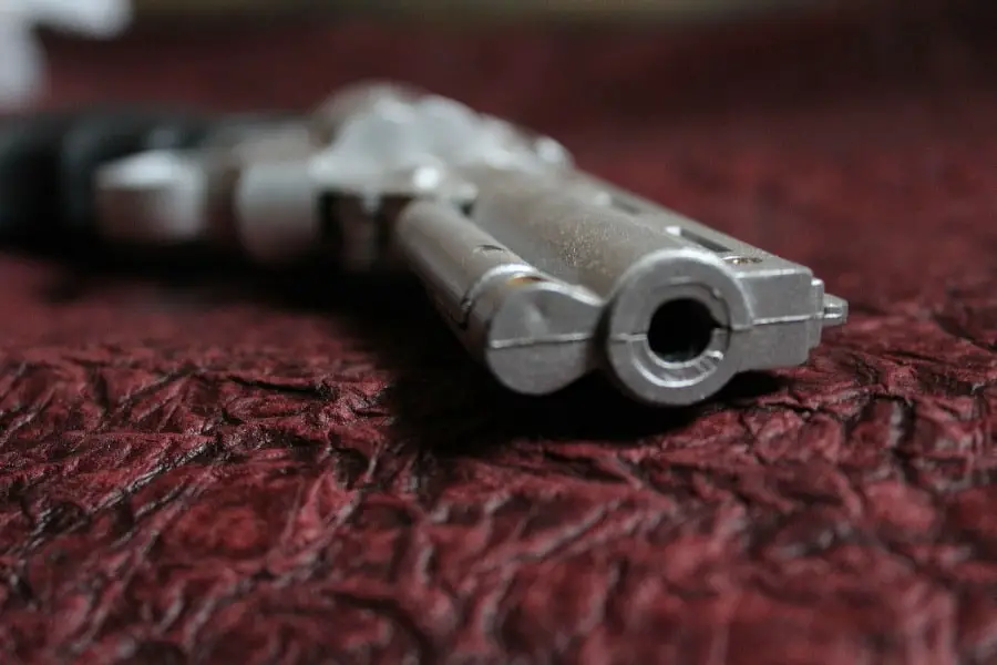 Close up of a pistol
