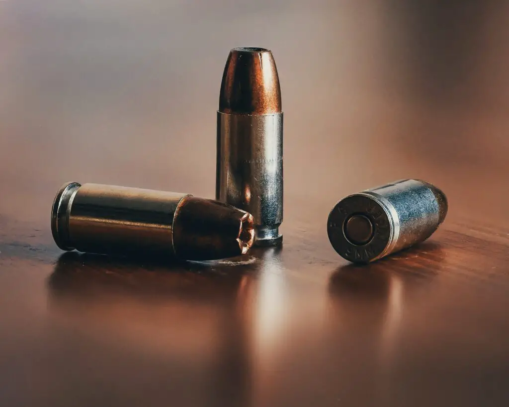 close up shot of 3 bullets