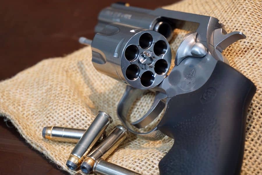 Pistol with an empty cylinder